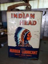 Indian Head rubber lubricant can (empty)