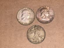 (3) Silver Half Dollars