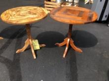 Pair of Custom Made Round Top End Stands