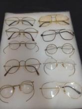 Spectacles and Eyeglasses lot as-is with display case