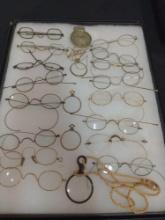 Antique Eyeglasses, Spectacles, monocles, pince nez lot