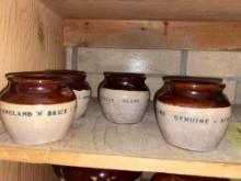 (4) New England Brick Oven Baked Beans Genuine Stoneware Jars