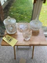 Lenox China, assorted glass and TV stand