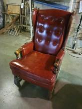 Upholstered leather chair