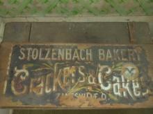 Stolzenbach Bakery Crackers & Cake Antique wood crate