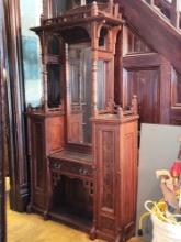 Antique Victorian entrance cabinet, curio etagere