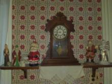 Antique Mantel Clock Santa Claus figurine lot