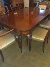 Circa 1930's Mahogany Dining Room Table Chairs pads and tablecloth