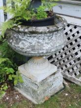 Antique cast iron & concrete garden urn