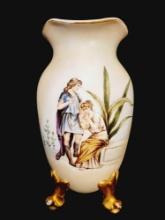 Antique French Limoges portrait vase