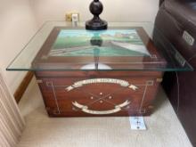 St Andrews Hand Painted Wood Crate Side Table