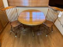Oak Dining Table with (2) Chairs