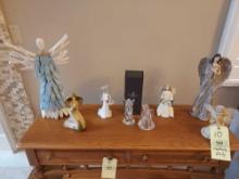 Contents of Foyer Table - Waterford Crystal & Angel Figurines