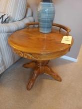 (2) Solid Wood Round End Tables
