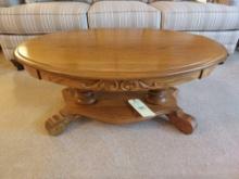 Short Round Solid Wood Coffee Table