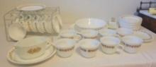 Box lot of Pyrex, Corning and Correlle dishes, mugs and accessories