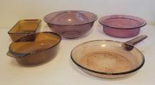 Visionware and Fireking bowls, pie pans, pots and dishes