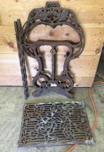 Cast Iron bench and floor grate