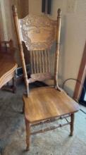 Oak Spindle and Press Back Chair