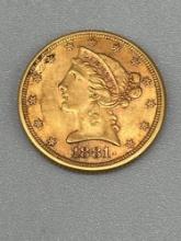 1881 $5 Gold Half Eagle