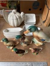 Ducks- Cookie Jar- dishes