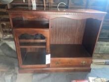 Entertainment stand with curio cupboard