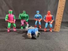 Vintage Mego Comic Action Heroes Marvel Captain America Hulk Spider-Man
