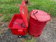 Oil Rag Can & Small Big Red Cleaner Tank