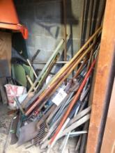 large group of yard tools