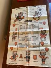 1970 Massillon Washington High cloth sports calendar, Nurnberg 1984 cloth calendar -