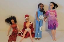 4 Assorted loose Barbies and unmarked dolls
