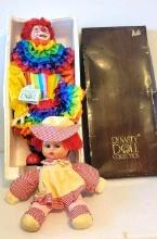 Dynasty doll clown and plastic head clown dolls