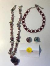 Geode Costume Necklace, Earrings, & Bracelet
