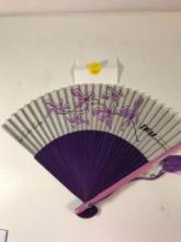 Purple Orchid Themed Oriental Fan