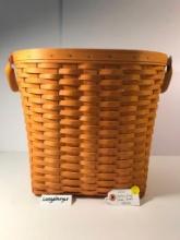 Longaberger 2000 Medium-Sized Oval Waste Basket w/ Protector