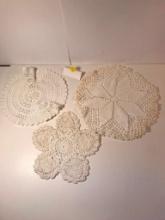 (3) White Colored Doilies