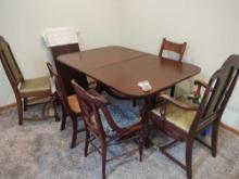 Dining Table w/ 5 Assorted Chairs