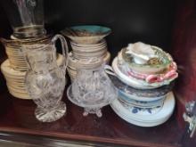 Assorted China, Tea Sets, Flatware & Pattern Glass