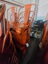 10 Orange Metal Chairs