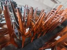 16 Orange Metal Stool Chairs