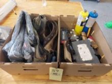 2 Boxes of Assorted Tools & Belts