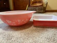 Matching Pyrex- (2)Bowls, (1)Baking Dish