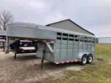 Corn Pro 16 ft gooseneck livestock trailer with center gate