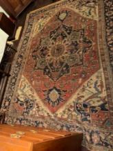 Antique hand made Oriental rug, 12 x 8.2