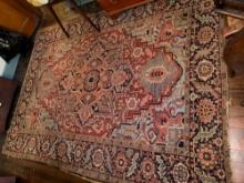 Antique hand made Oriental rug, 10.7' x 7.8'