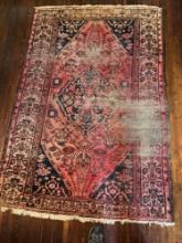 Antique Oriental hand made rug, 6.6 x 4.8