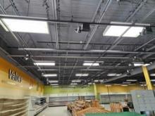 Suspended produce lighting, covers approx 20 x 75ft