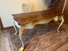 French provincial style desk, came back chair and rug