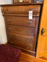 tall 5 drawer oak chest