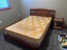 full size bed, night stand, mattress & box